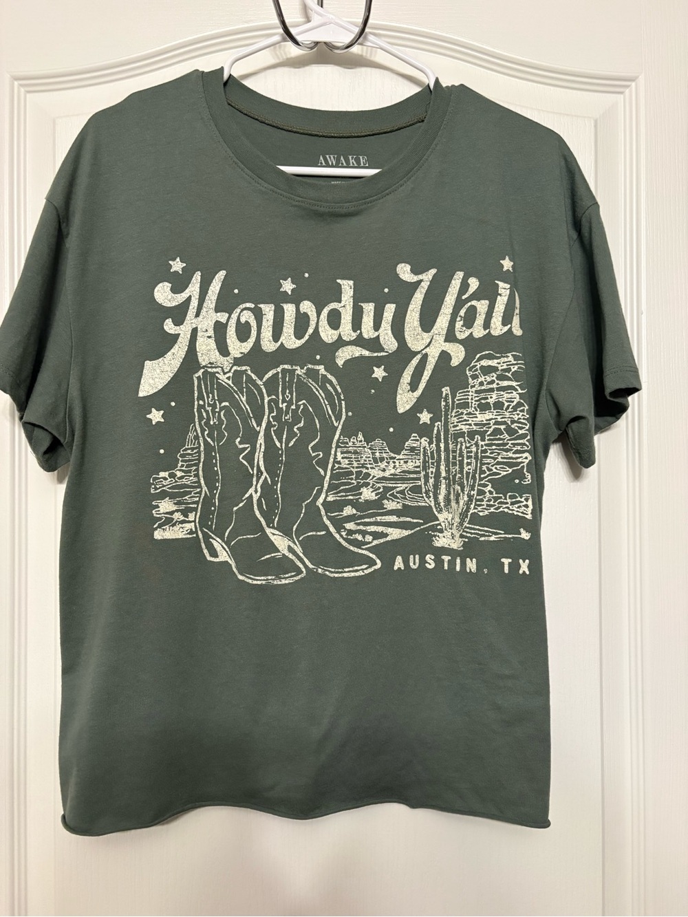 'Howdy Y'all' Green Graphic Tee - Austin, TX